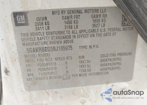 2011 Buick Enclave 1Xl z USA, uszkodzony, nr VIN 5GAKRBED3BJ105975